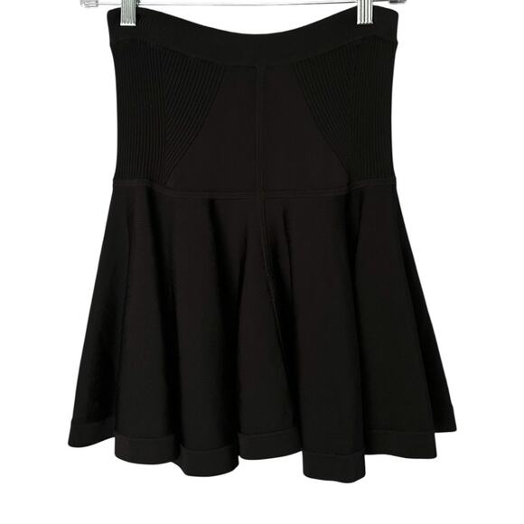 A.L.C. Skater Mini Skirt Size Womens XS Black Knit Paneled Stretch Pleated Flowy - Picture 2 of 5